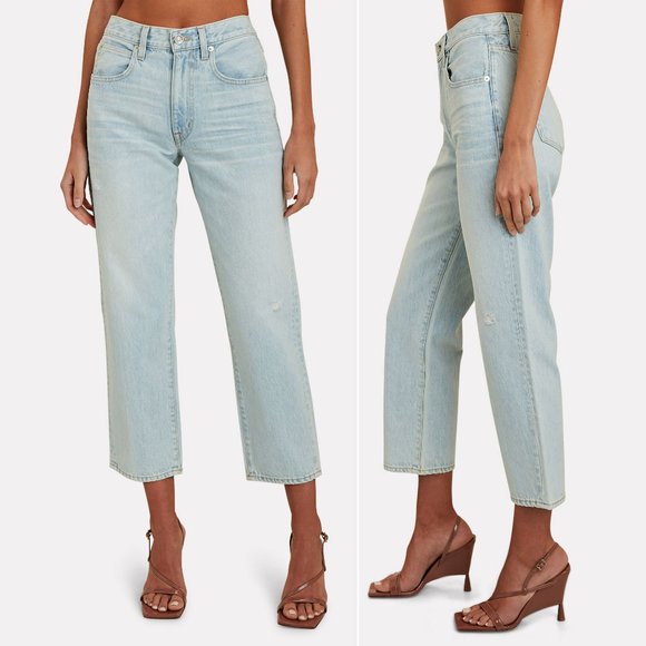 SLVRLAKE Sophie Crop JEANS Size 26 Straight Leg Light Blue Love Song NEW $319 - Picture 2 of 11